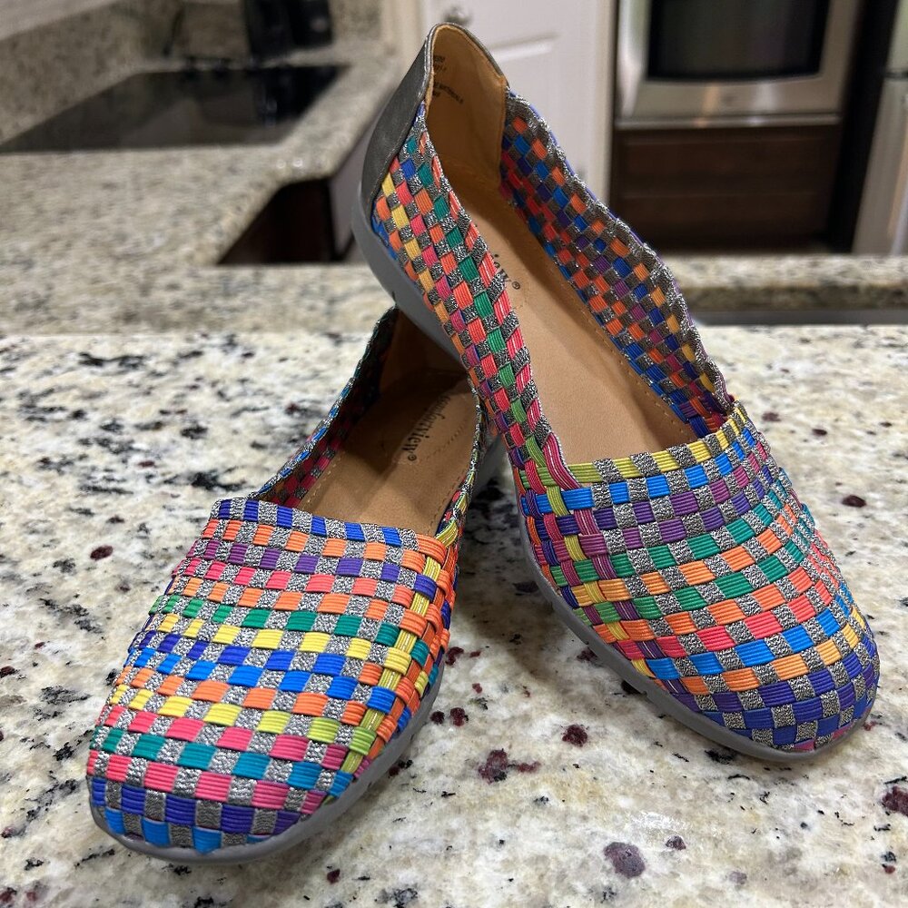 Comfortview Bethany Loafer Multicolor Woven Slip On Flat Women's Size 8.5M